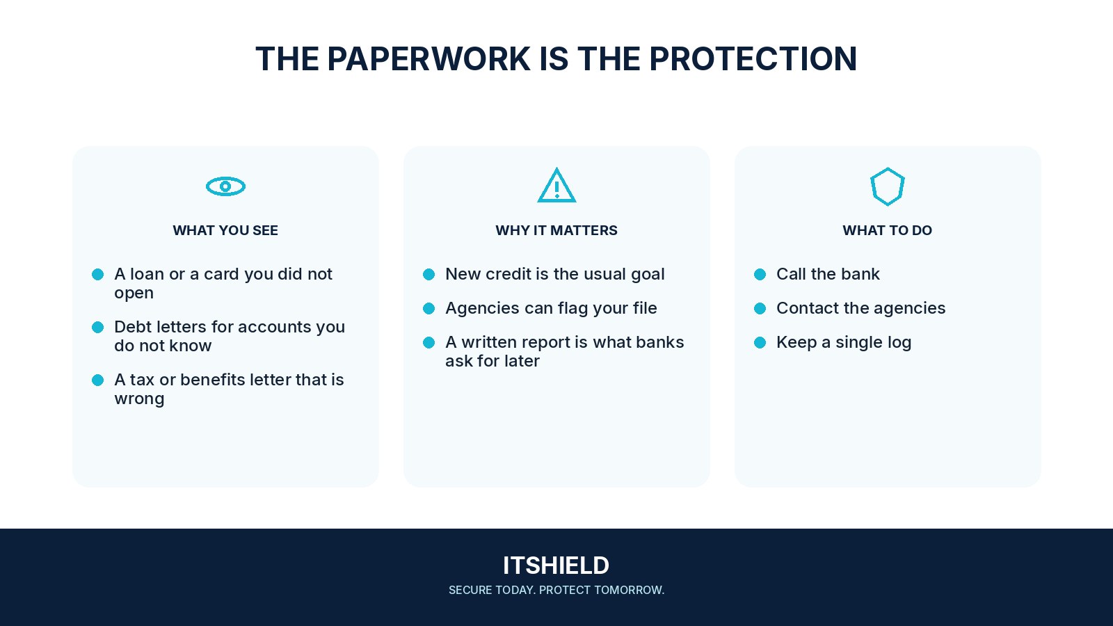 Visual guide: What to do if someone is using your identity
