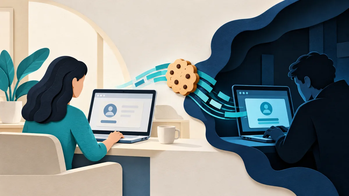 Editorial illustration for session Hijacking and Stolen Cookies
