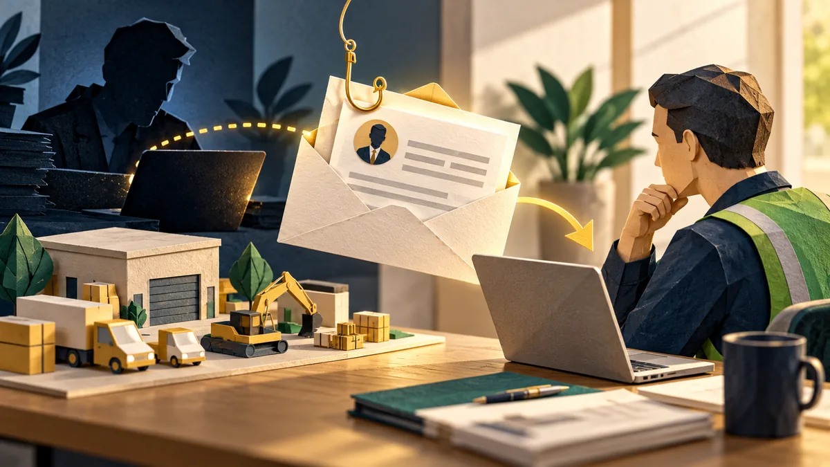 Editorial illustration for business Email Compromise for Operators