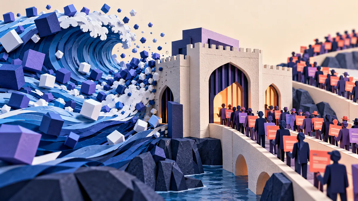Editorial illustration for application-Layer DDoS Versus Volumetric Floods