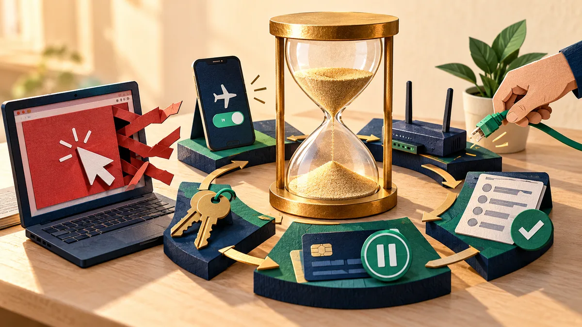 Editorial illustration for what to do in the first hour after you click a bad link