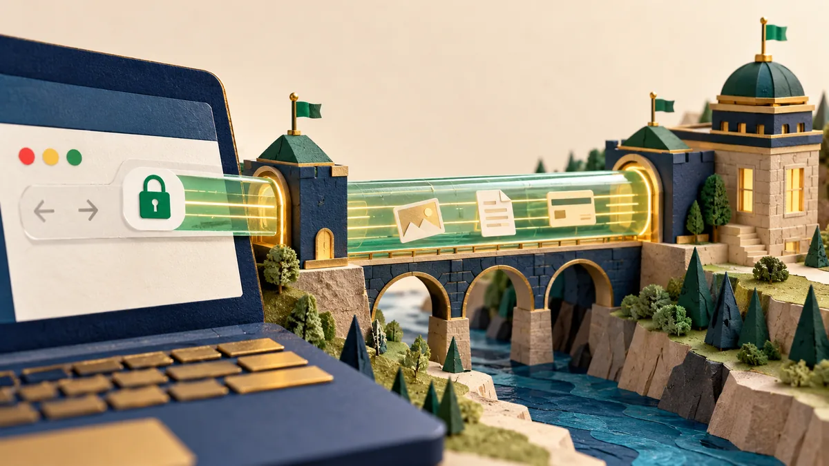 Editorial illustration for what the padlock in the address bar means