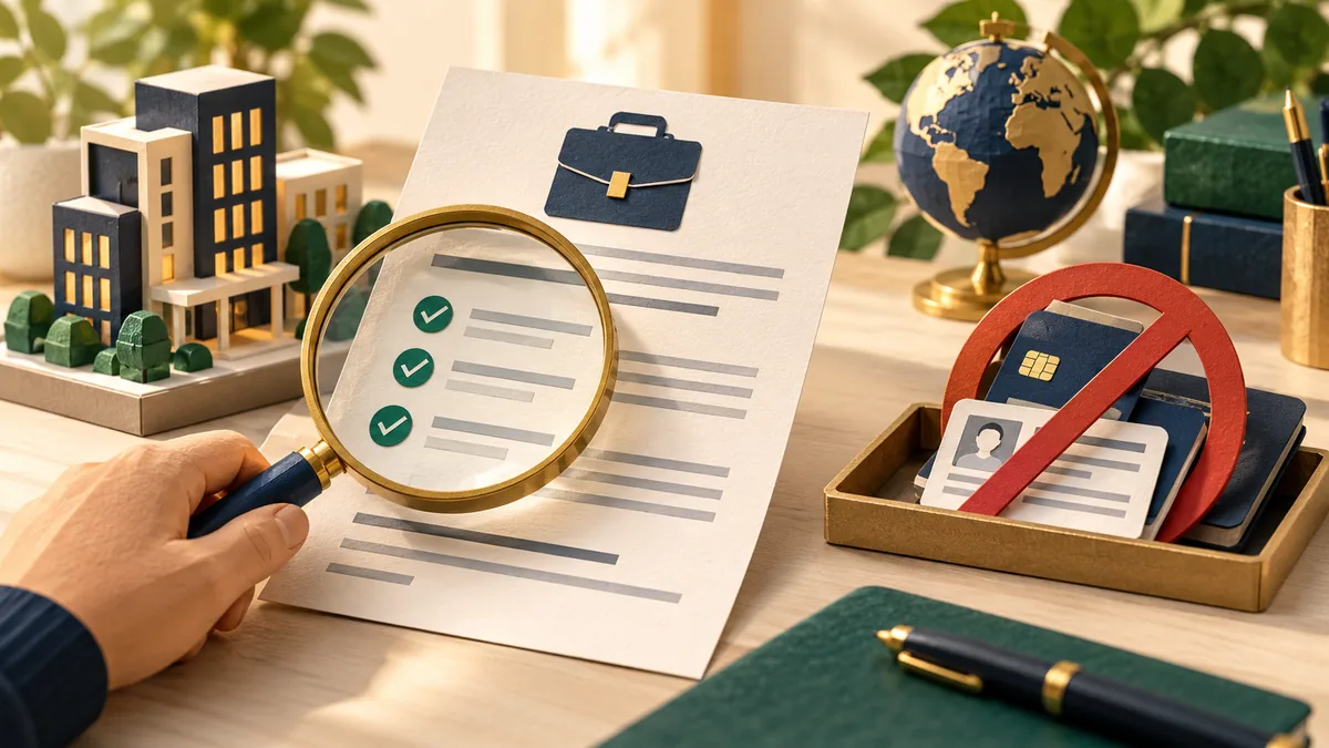 Editorial illustration for how to check a job offer before you pay or send documents
