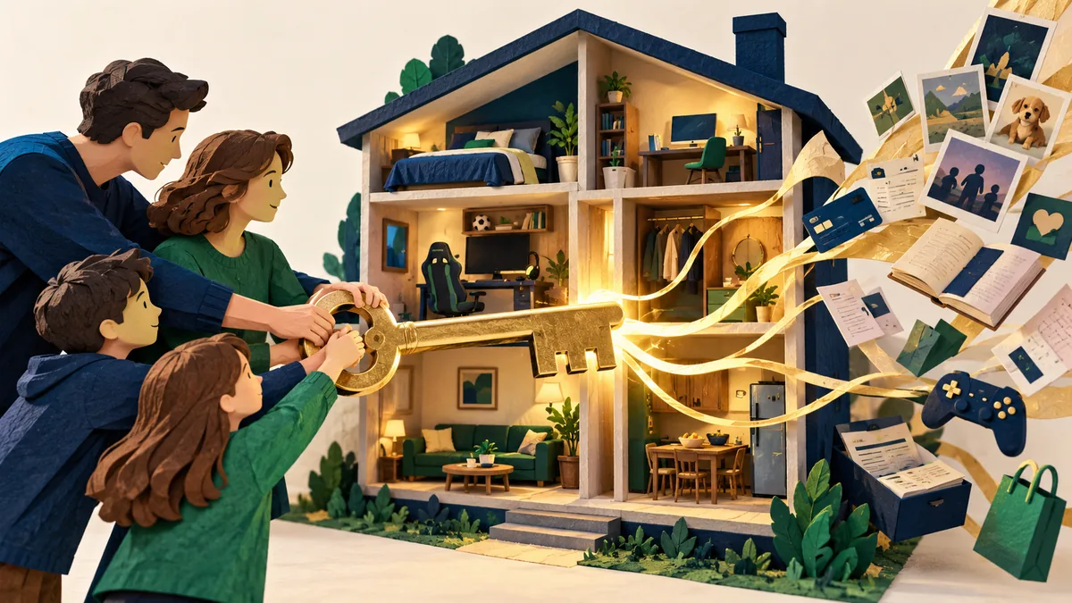 Editorial illustration for why a shared family password becomes a problem