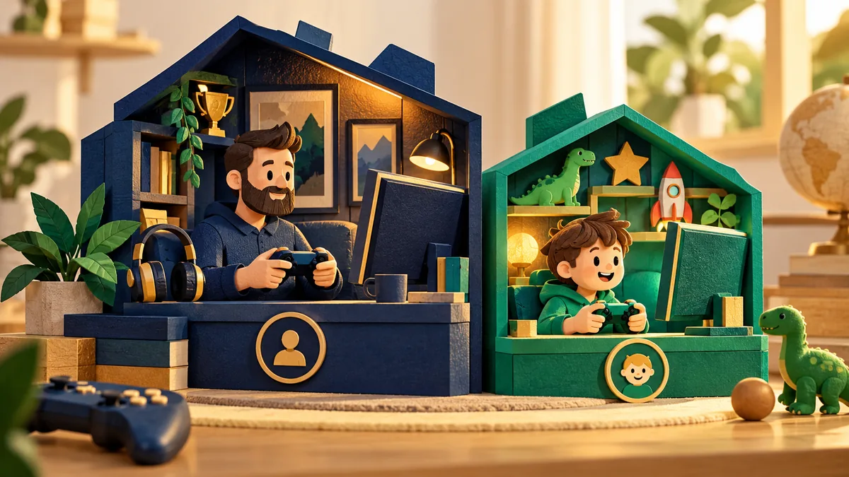 Editorial illustration for how to set up a child's game account without handing over yours