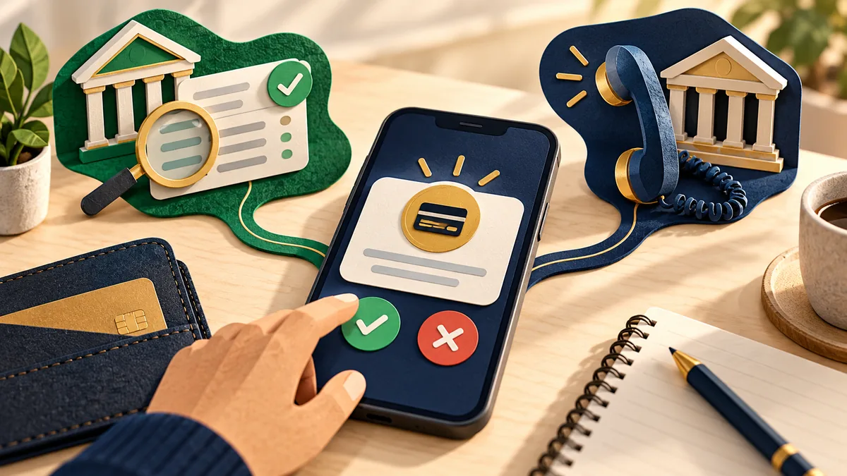 Editorial illustration for what to do with a bank or payment alert you did not start