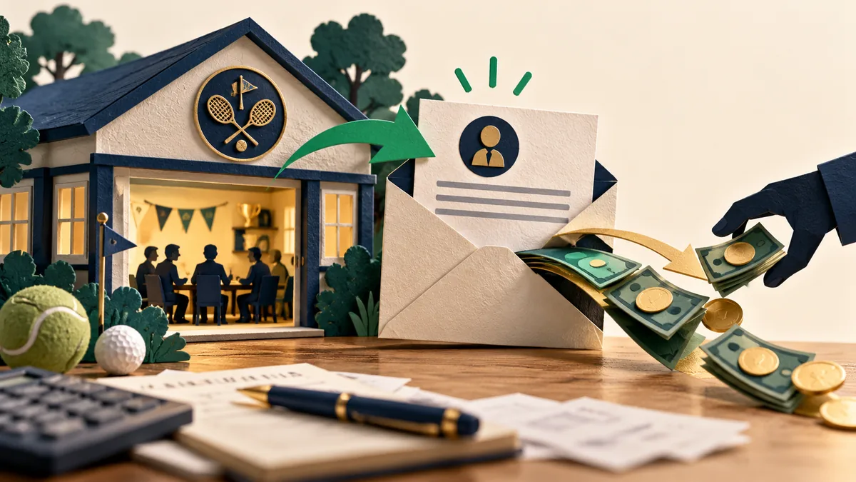 Editorial illustration for how a small club loses money through a fake treasurer email