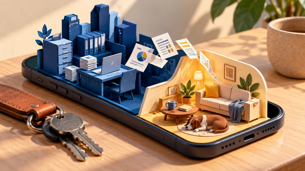 Editorial illustration for work data on phones the company does not own