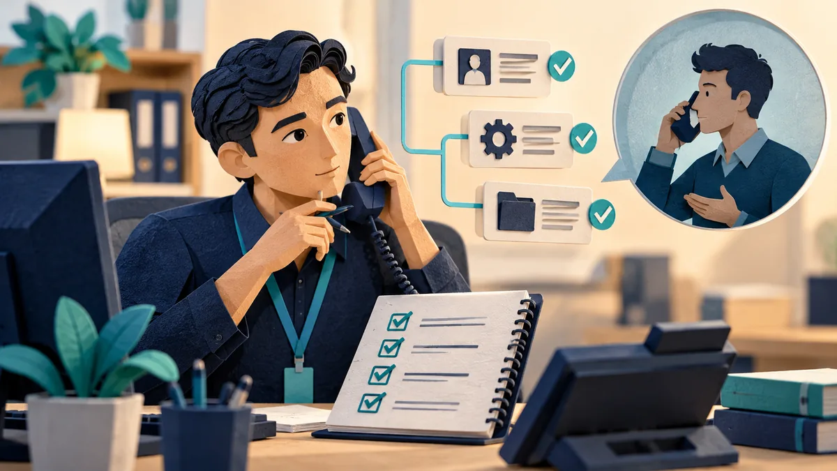 Editorial illustration for how a support desk should handle a caller who sounds legitimate