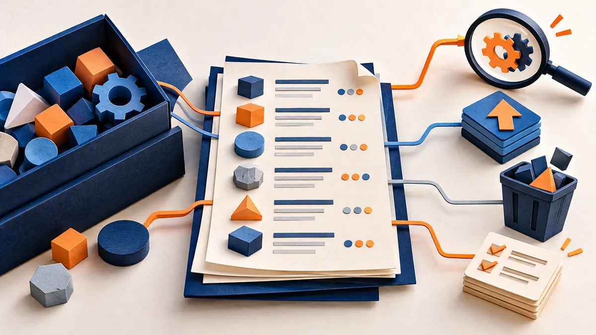 Editorial illustration for what to do with a software bill of materials