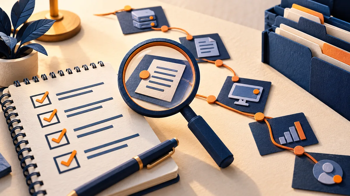 Editorial illustration for detection notes an auditor can follow