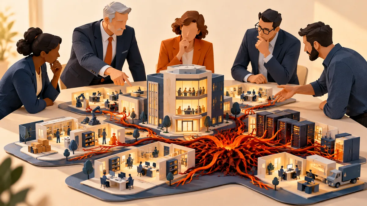 Editorial illustration for ransomware is a decision for leadership, not only for IT