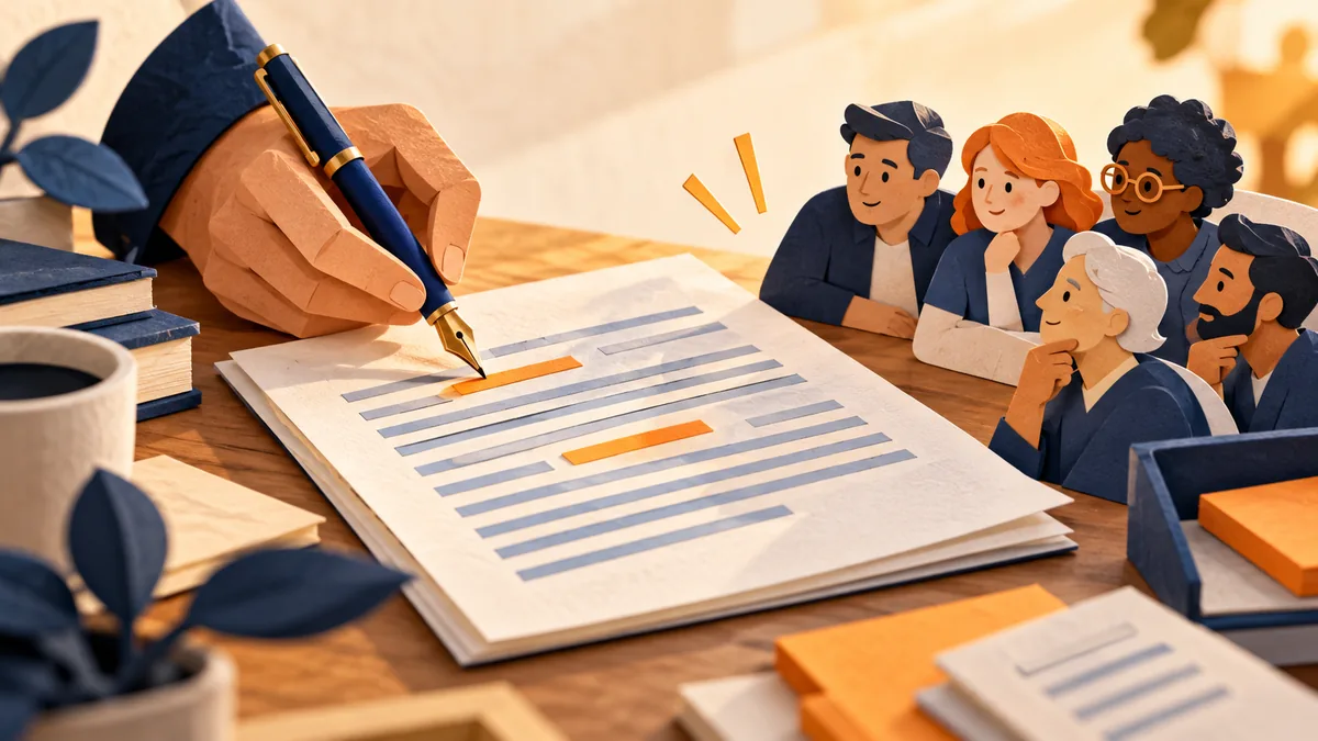 Editorial illustration for how to write a security note people can trust